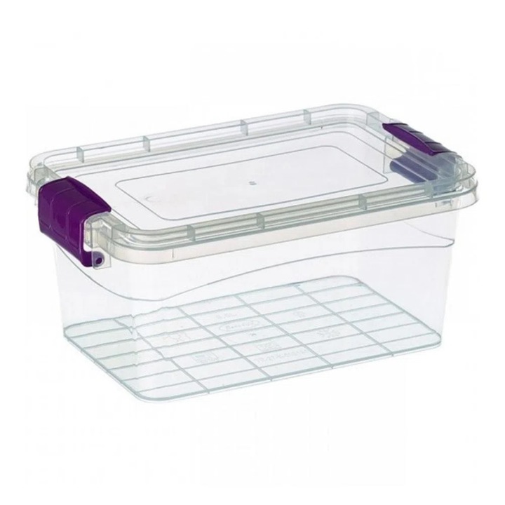 Cutie de Depozitare alimente, dreptungiuluara, cu manere si capac, 5L, dimensiuni 30x20x13cm