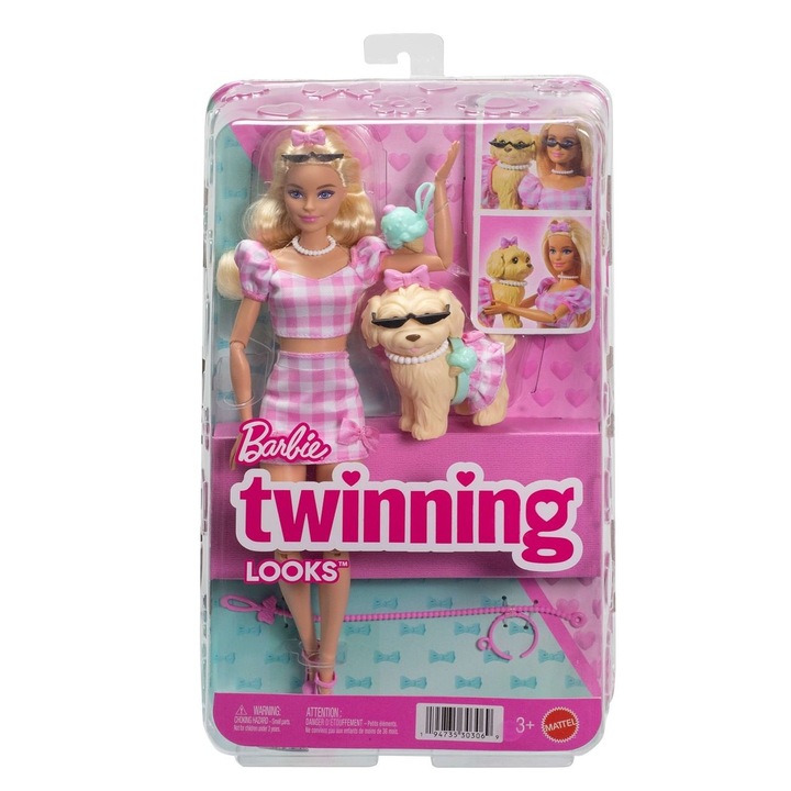 Papusa Barbie twinning look, 3 ani, set, plastic
