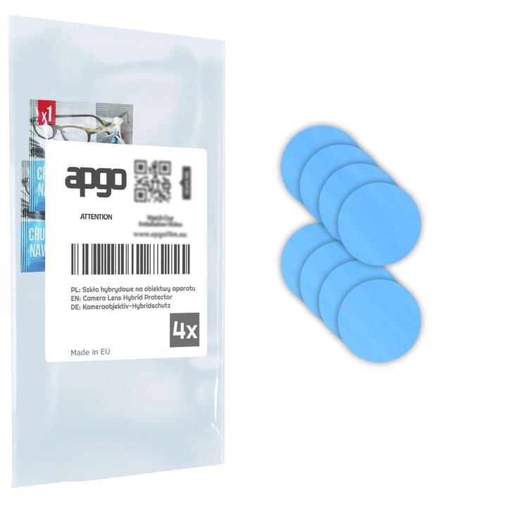 Комплект от 4 защитни стъкла за Oppo A3x 4G – apgo, стъкло за обектива на камерата на телефона, пълно залепване, 9H, против надраскване