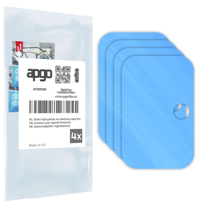 Комплект от 4 защитни стъкла за Energizer Ultimate U652S – apgo, стъкло за обектив на камерата на телефона, пълно лепило, 9H, против надраскване