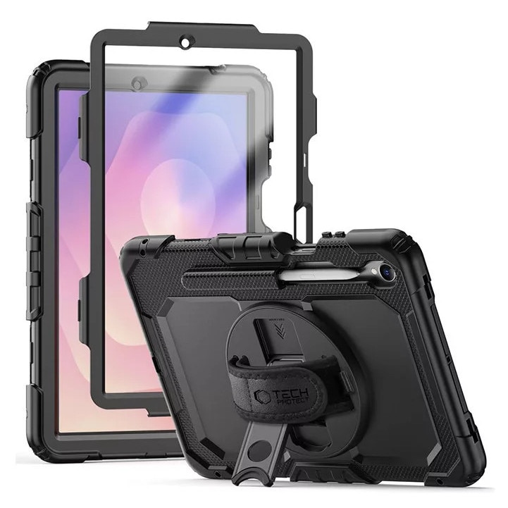 Tech-Protect Solid husca rezistenta la socuri pentru Galaxy Tab S11 11,0" X730/X736B cu protectie pentru ecran - negru - ECO