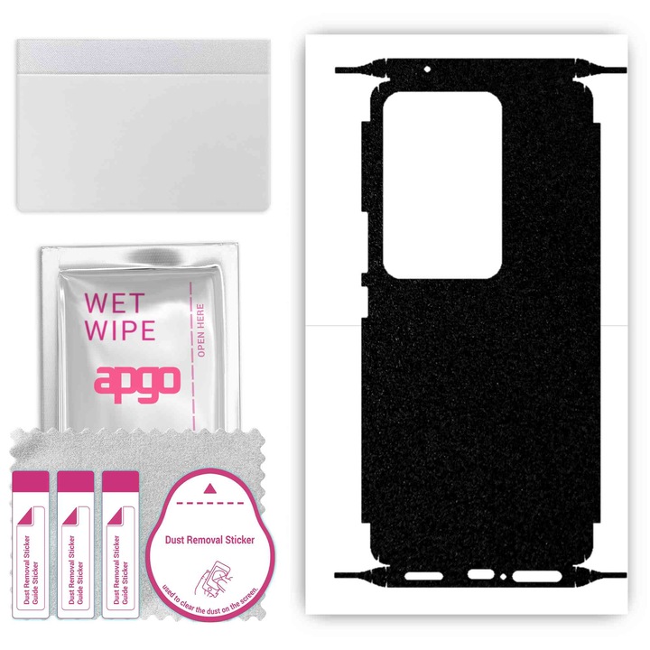 Защитно фолио за Vivo S17 Pro – apgo Skins, против надраскване, стикер за гръб и страни, матово черно