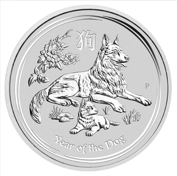 Moneda argint Year of the Dog, 1/2 Oz, 15, 5 g, puritate 999, The Perth Mint