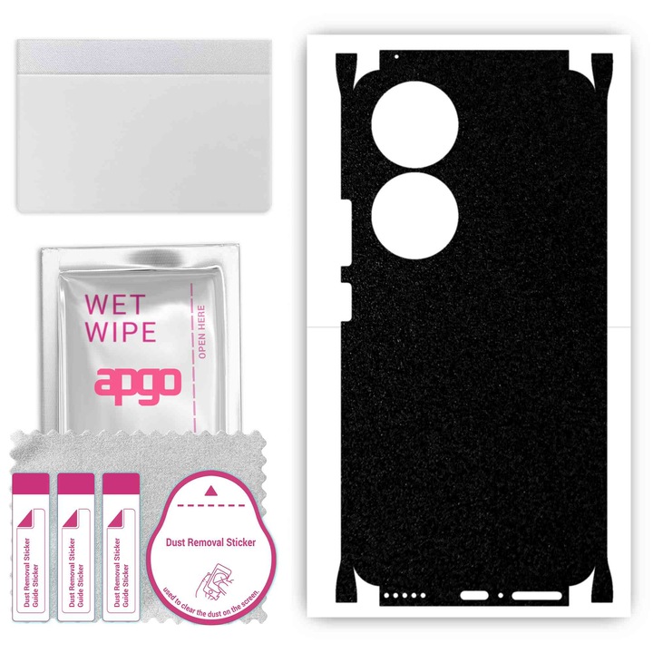 Folie de protectie pentru Honor 90 – apgo Skins, anti-zgarieturi, autocolant pentru spate si laturi Negru mat