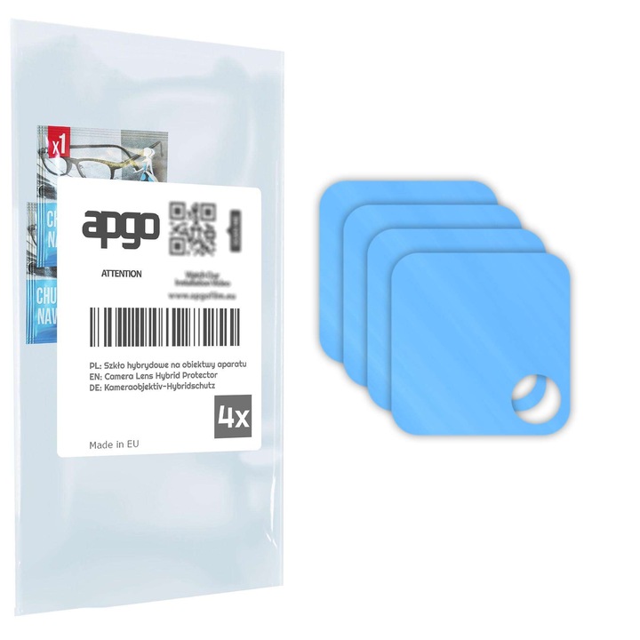 Комплект от 4 защитни стъкла за Realme Narzo 50A – apgo, стъкло за обектива на камерата на телефона, пълно залепване, 9H, против надраскване