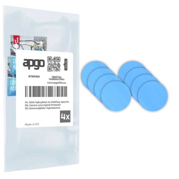 Комплект от 4 защитни стъкла за Blackview BV7300 – apgo, стъкло за обектива на камерата на телефона, пълно залепване, 9H, против надраскване