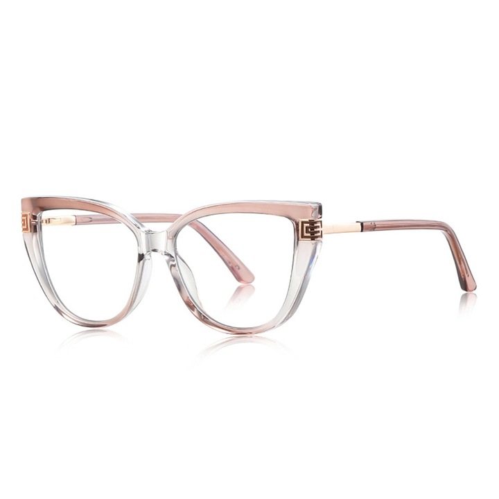 Ochelari Protectie pentru monitor PC, telefon, televizor, anti Lumina Albastra, Antireflex, fara dioptrii, anti oboseala ochilor si stralucire UV, Supradimensionati - bej