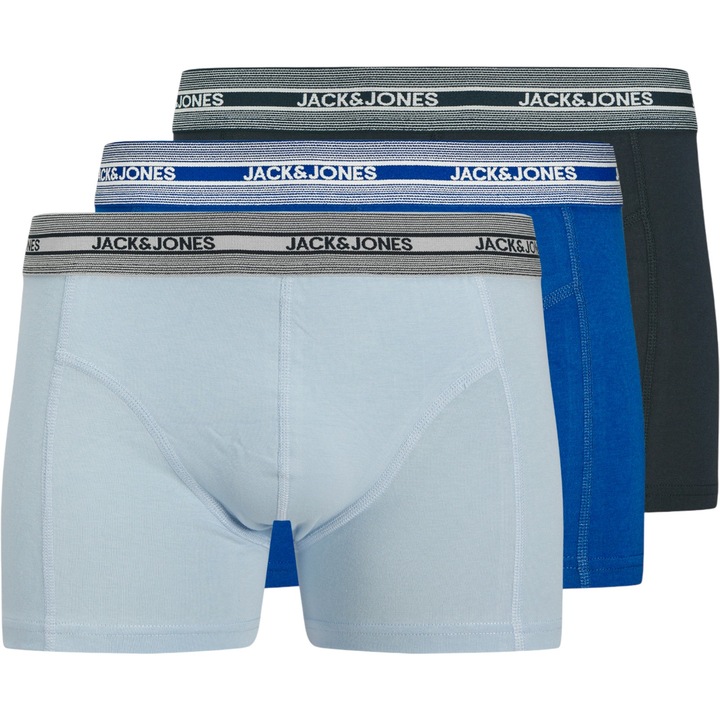 Jack & Jones Cleo Solid Trunks 3P gyerek boxer, világoskék, Világoskék
