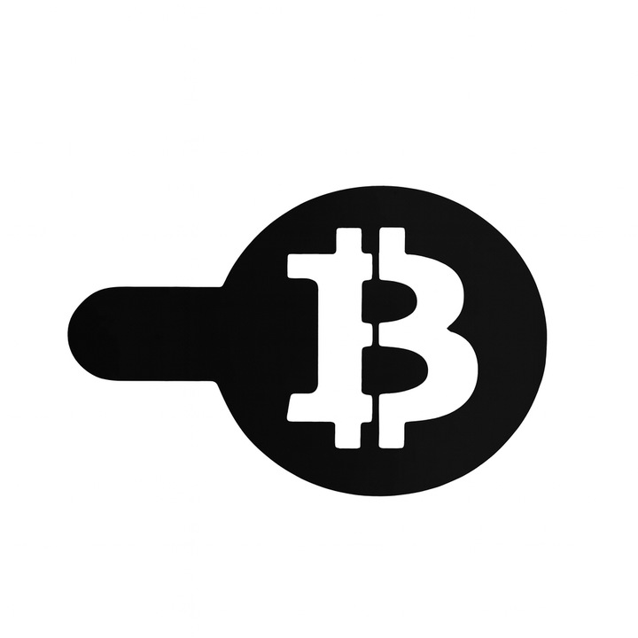 Forma pentru decorarea cafelei, Bitcoin, Negru