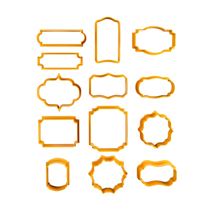 Set 13 forme pentru prajituri, Rame Foto, Orange