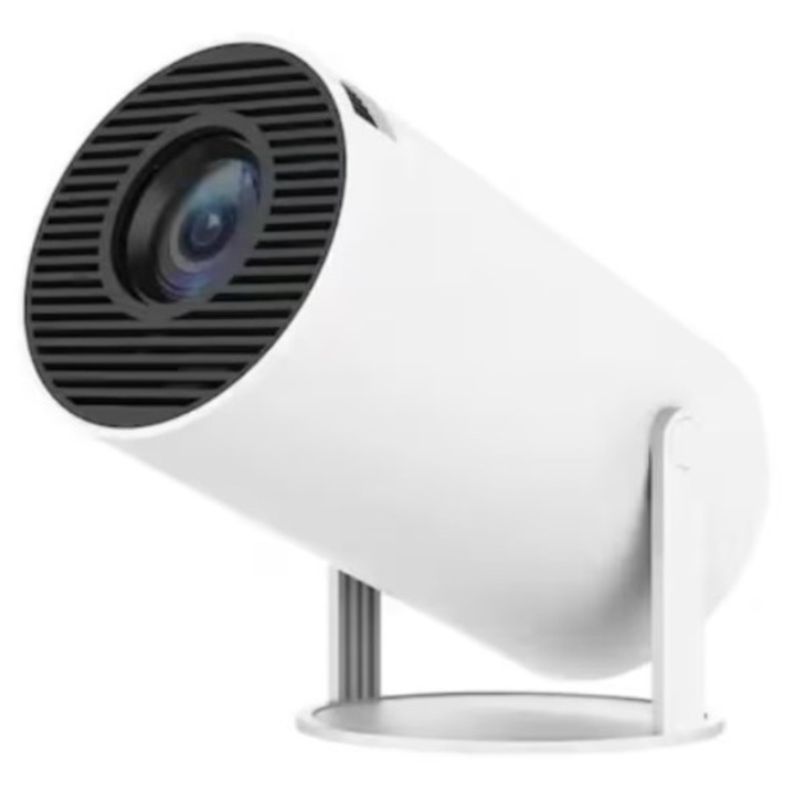 Преносим видео проектор KRISIO HY300 Smart Projector 4K, WiFi 5G, BT 5.0, Android, 130" екран, Бял