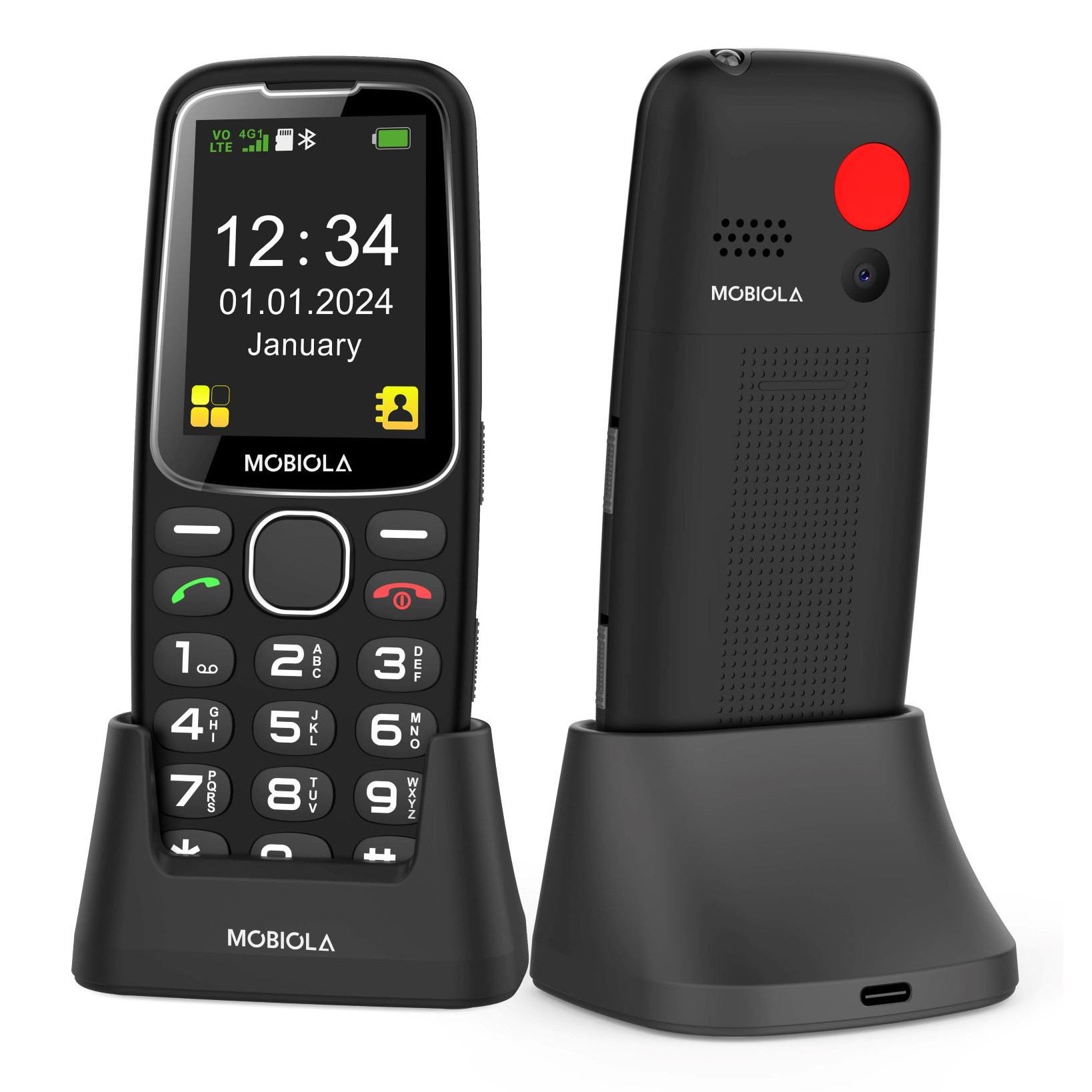 Telefon Mobil Mobiola MB4120, Dual SIM, 4G, Negru, 32MB RAM