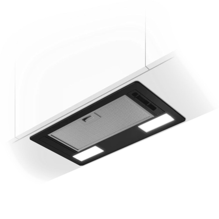 Абсорбатор за вграждане Elica Era S BL/A/52, Мощност на абсорбация 428 м3/ч, 1 Мотор, 52 см, Черен