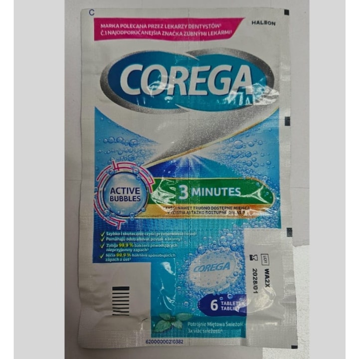 Corega tablete antibacteriene de curatare pentru proteze dentare, 6 tablete
