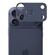 Protectie Pentru Camera Upzz® Pentru iPhone 17 Pro, Aluminiu Si Sticla Securizata, Protectie La Socuri, Deep Blue