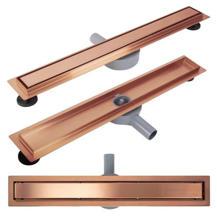 Rigola Dus, Rea, Rea G4804, Inox, Practica Si Rezistenta, Aspect Elegant Si Permite O Intretinere Usoara, Potrivire Universala, Lungime 100 cm, Cupru