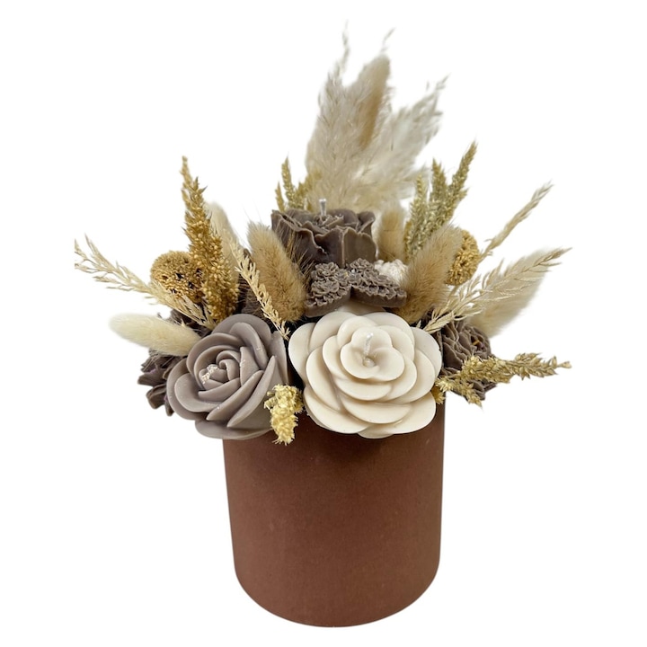 Aranjament cu flori din ceara de soia D art flowers