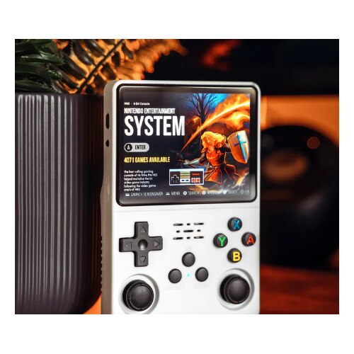 Consola Portabila Vision XXI R36S, 15000 jocuri, Ecran IPS 3.5", Alb Mat, 64GB MicroSD