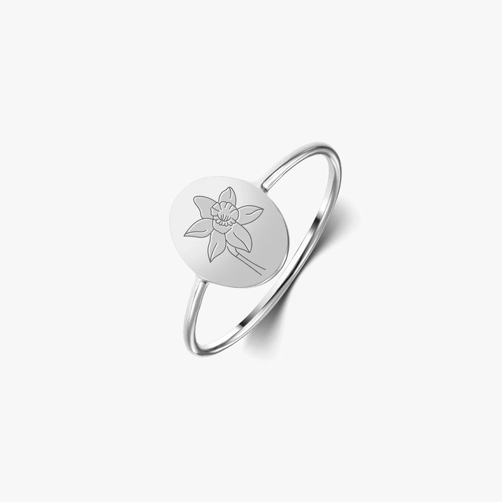 Inel din argint Birth Flower - March Daffodil