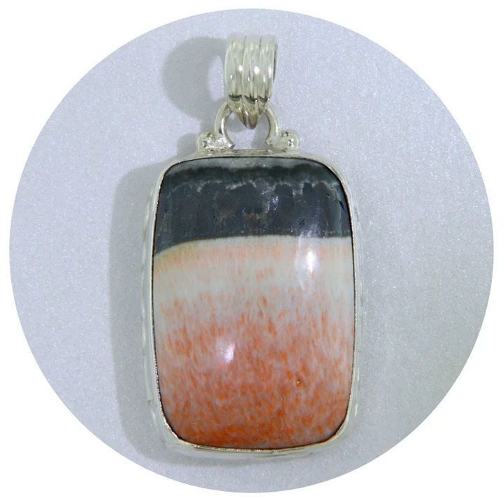 Pandantiv Argint 925 Celestobarit Natural, Design Elegant, Finisaj Lucios, Fara Lant