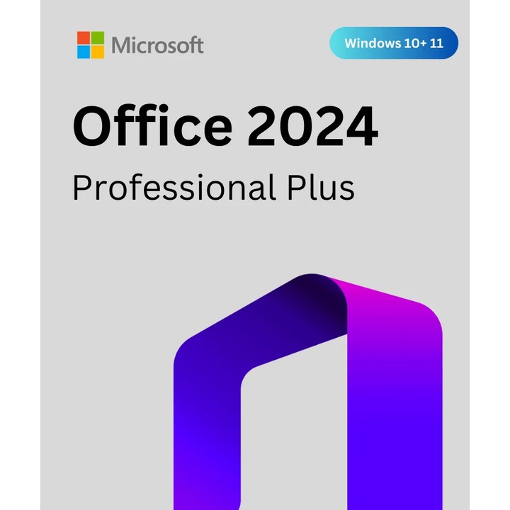 Licenta Microsoft Office 2024 Pro Plus, Activare Online, Licenta Permanenta, Medialess
