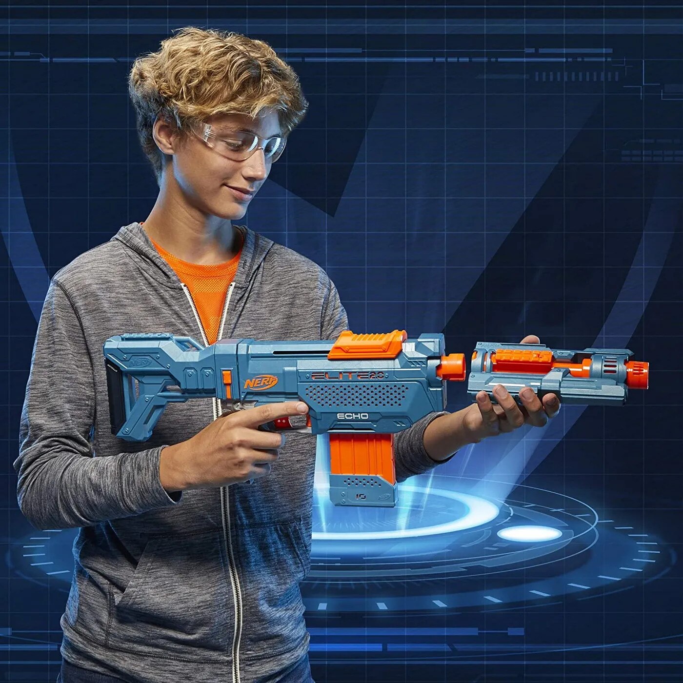 Blaster Nerf Elite 2.0 Echo CS-10, personalizabil, 24 săgeți