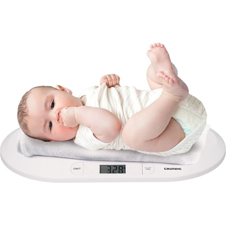 Cantar digital pentru bebeluși Grundig, 20 kg, afisaj LCD, oprire automată