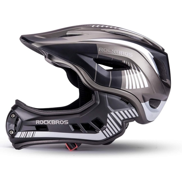 Casca copii Full Face Rockbros gri, 55-58 cm