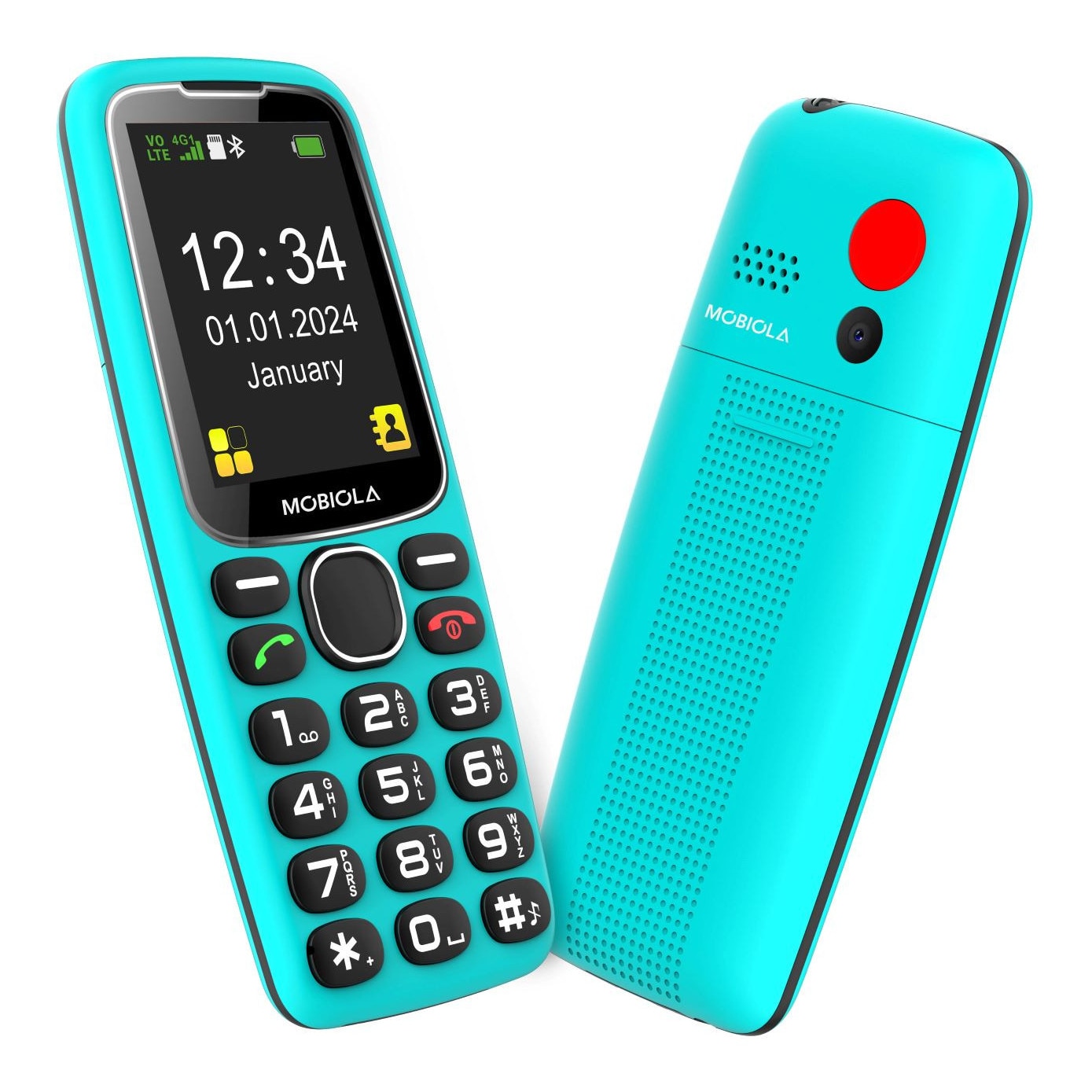 Telefon Mobil Mobiola MB4120, Turcoaz, 4G, Dual SIM, 32MB RAM