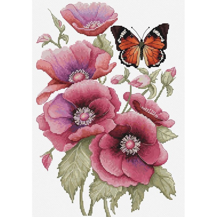 Luca-S B7037 keresztszemes készlet, fehér, 20x30cm, 46 szín