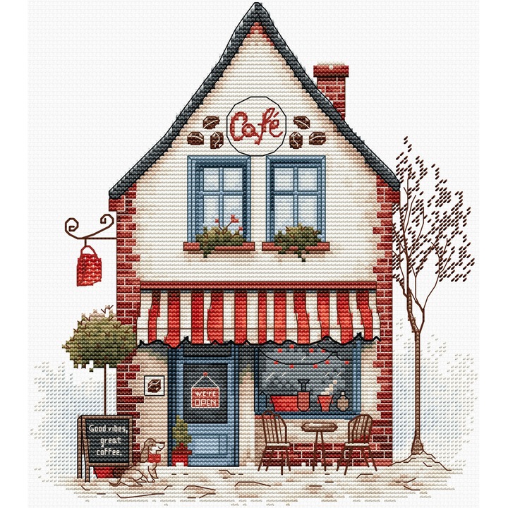 Luca-S B1427 keresztszemes hímzőkészlet, fehér, 18x20cm