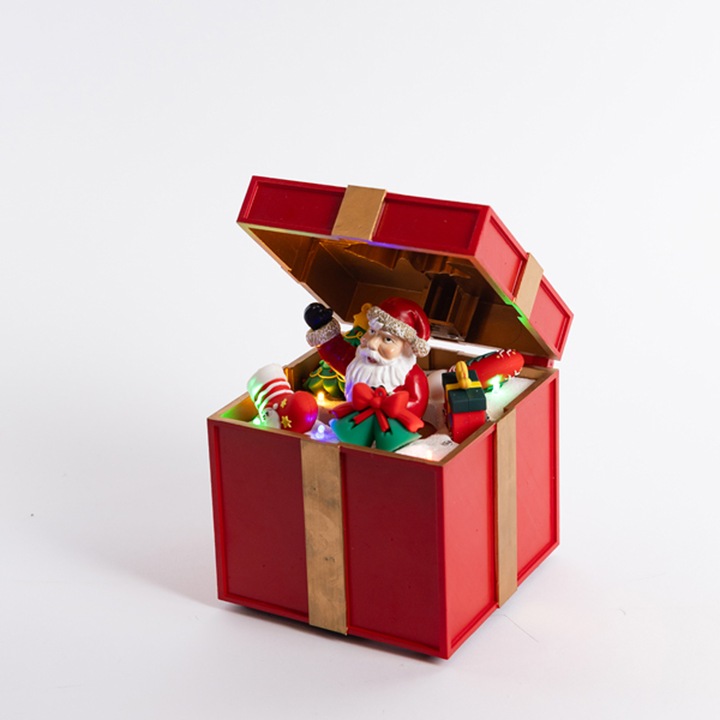 Decoratiune luminoasa Mos Craciun, EUROLAMP, LED, alb/multicolor, 20x12, 5cm