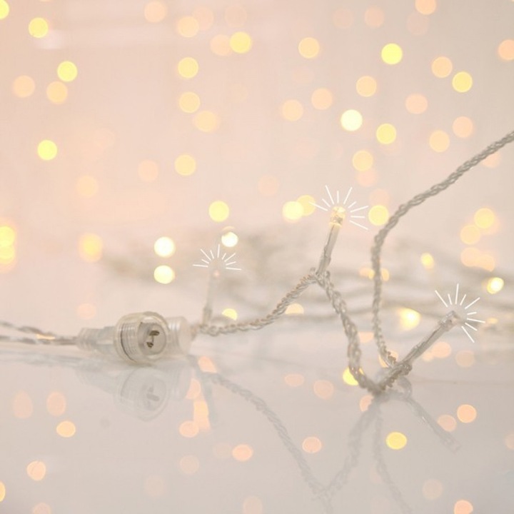 Instalație pom 300 LED Eurolamp, lumina alb cald, 5mm, 10cm distanță, transparent