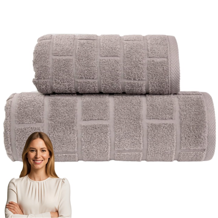 Prosop, Brick, 50 x 90 cm, Cappuccino, Bumbac, Dreptunghi, 500 G/M², Absorbtie Buna, Uscare Rapida