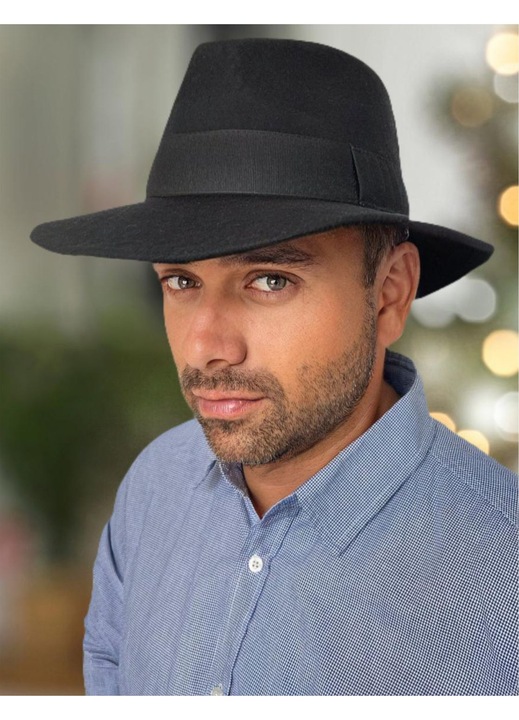 Palarii barbati lux Confortino Italian Style, Negru