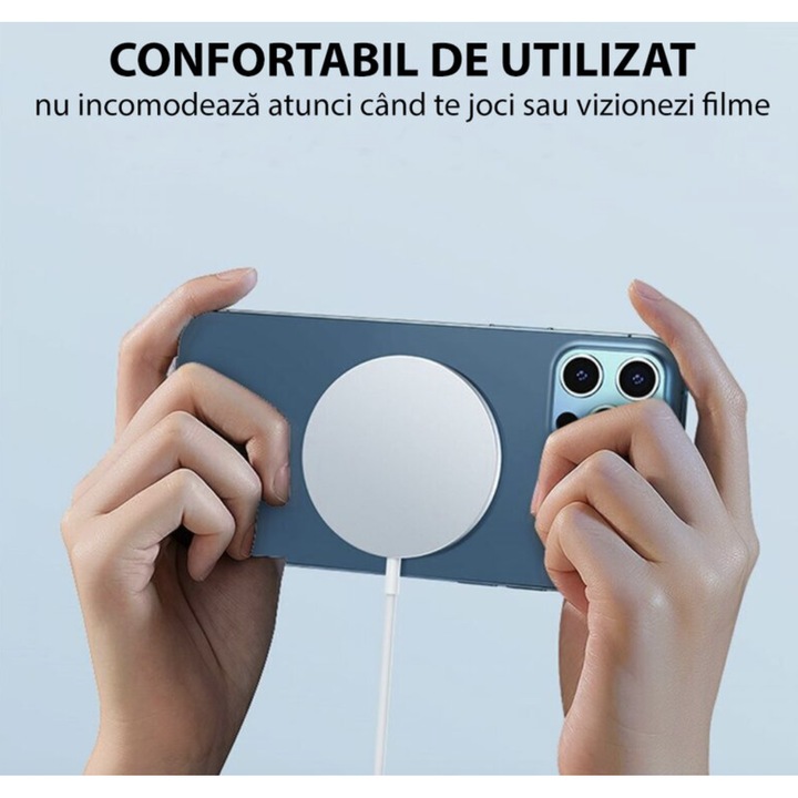 WaltStore vezeték nélküli mágneses töltő, 15W, fehér, USB-C