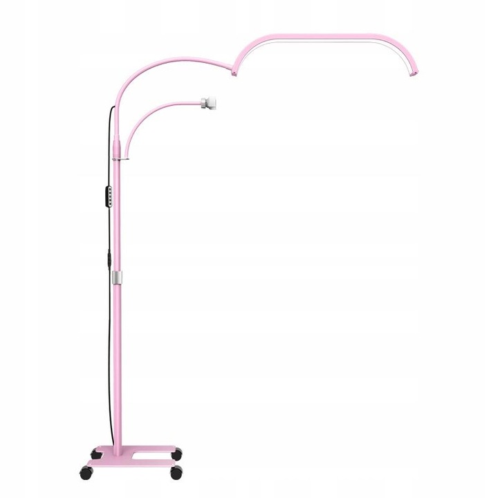 Lampa cosmetica LED fara umbra Moon cu suport si roti 45W Marinelli GX520R, Roz