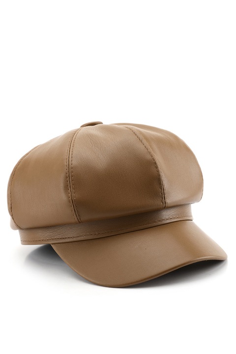 Sapca dama, cozoroc curbat, model indraznet, tematica fancy street style, marime universala, maro deschis, EFAYN