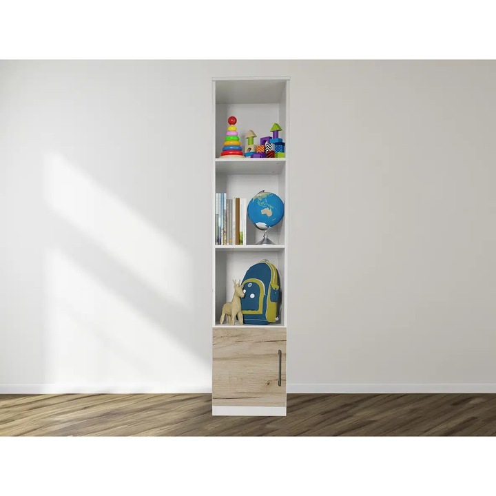 Corp Polite Mihai, Stejar K02 cu Alb, Pal Melaminat, L 41 x A 48 x H 192.5cm