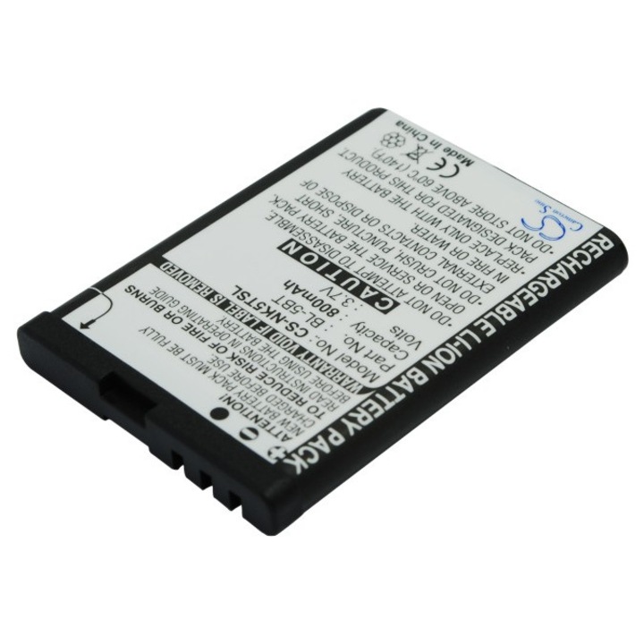 Baterie mobilă Cameron Sino CS-NK5TSL Li-ion 800mAh, neagră, 46.47x34.03x5.35mm