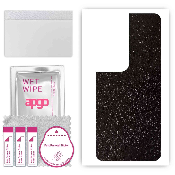 Folie de protectie pentru Honor 90 Smart – apgo Skins, anti-zgarieturi, autocolant pentru spatele Piele neagra