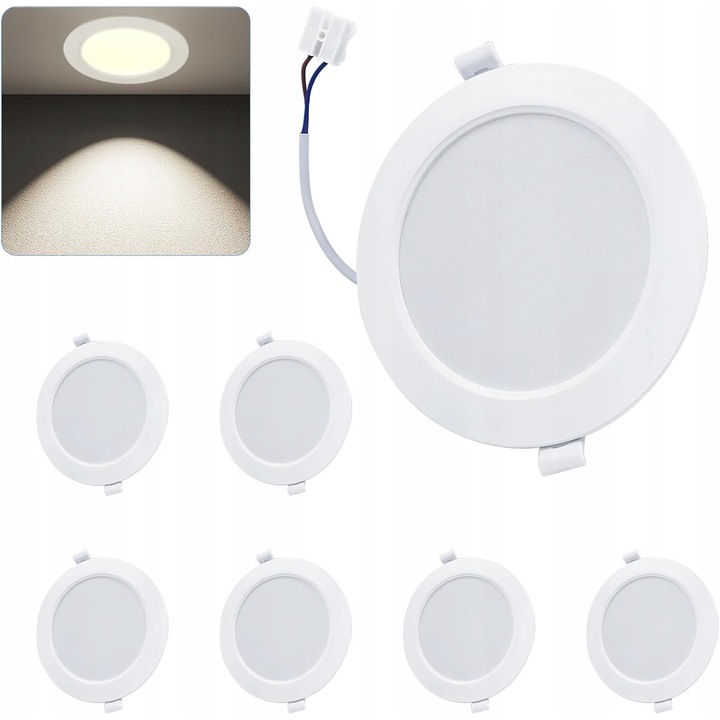 Spot LED incastrat pentru tavan 4000K alb neutru 6W IP44 25.5mm 10 buc