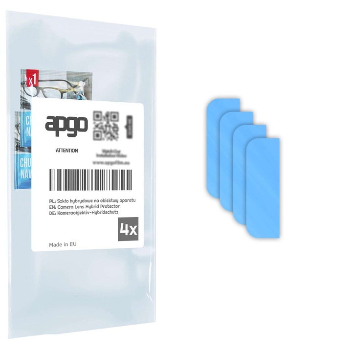 Комплект от 4 защитни стъкла за Energizer U683S – apgo, стъкло за обектива на камерата на телефона, пълно лепило, 9H, против надраскване