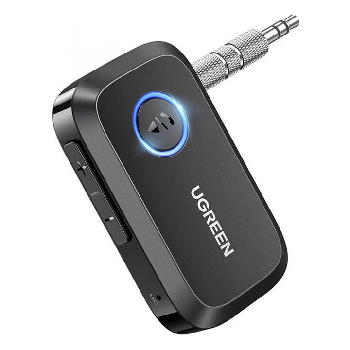 Ugreen Bluetooth audio adapter – 5.3-as verzió, kihangosító mikrofonnal, 3.5mm AUX Jack, zajcsökkentés, USB-C - Fekete