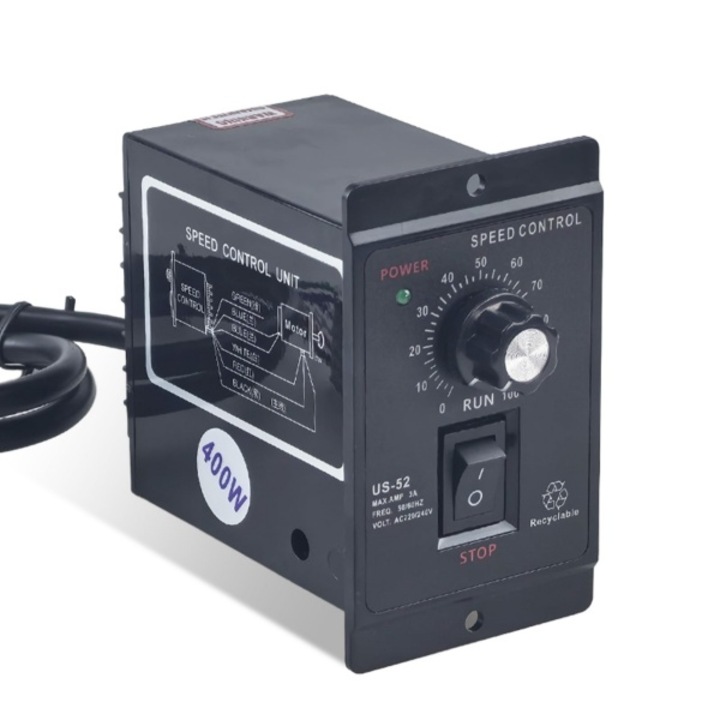 AC 220V motorvezérlő, 400W motor fordulatszám-szabályozó, Precíziós érzékelő hátrameneti motor és fordulatszám-szabályozó, Fordulatszám-szabályozó.Sokoldalú felhasználás, egyszerű telepítés, pontos beállítás, kompakt méretek