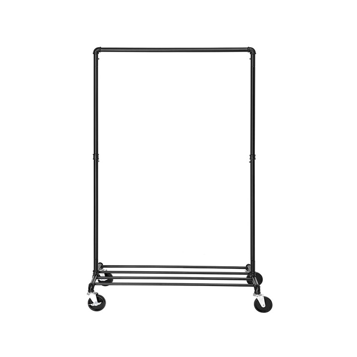 Suport pentru haine Timeless Tools, cu roti, Negru