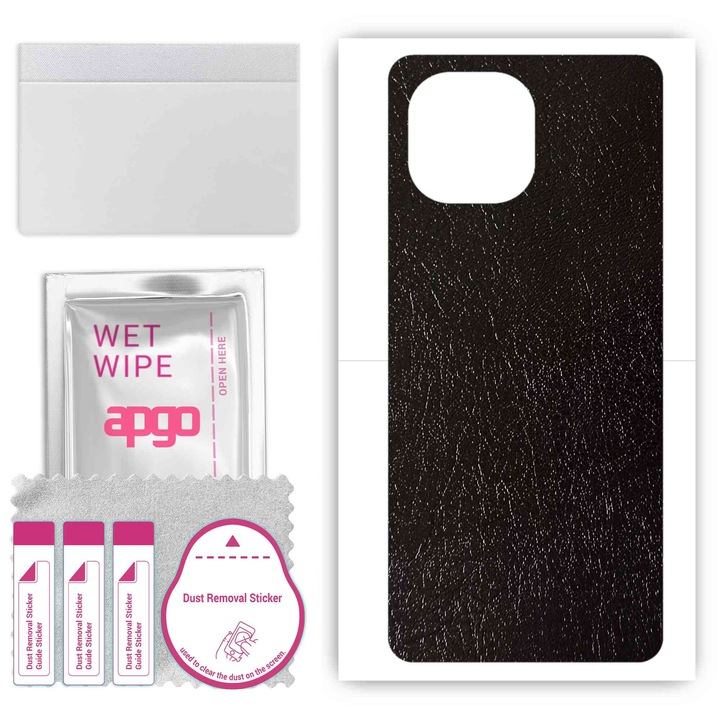 Защитно фолио за Vivo iQOO Z9x 5G – apgo Skins, против надраскване, стикер за гръб, Черна кожа