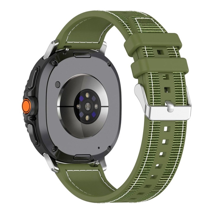 Curea Ceas SmartWatch pentru Samsung Galaxy Watch8 40mm / Watch8 44mm / Watch8 Classic, Stylish Design, Comfy to Wear, din Nailon si Silicon, Verde