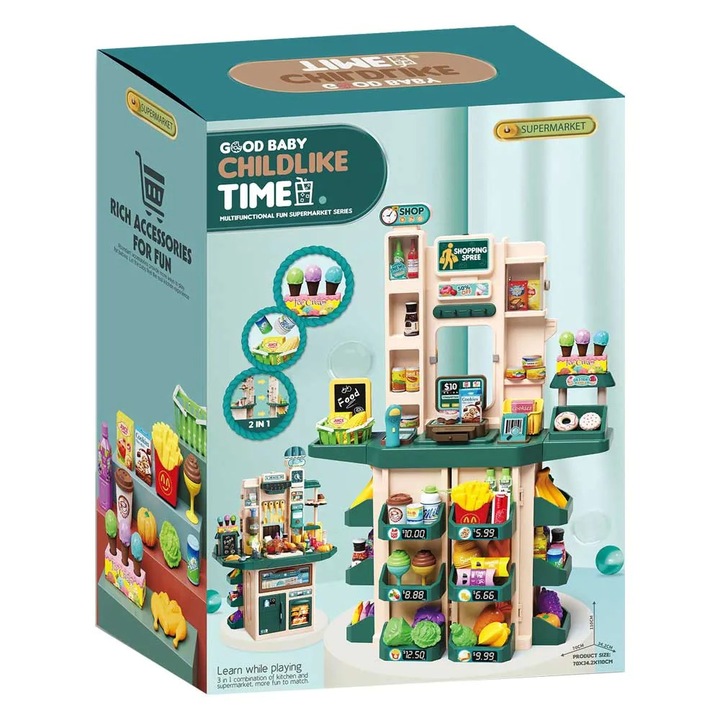 Set de joaca supermarket Childlike Time 71 piese