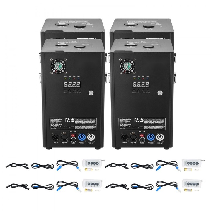 Машина за фойерверки, модел със студени искри x4, мощност 700 W, обхват 2-5М, идеална за сцени, DJ, сватби, събития, партита